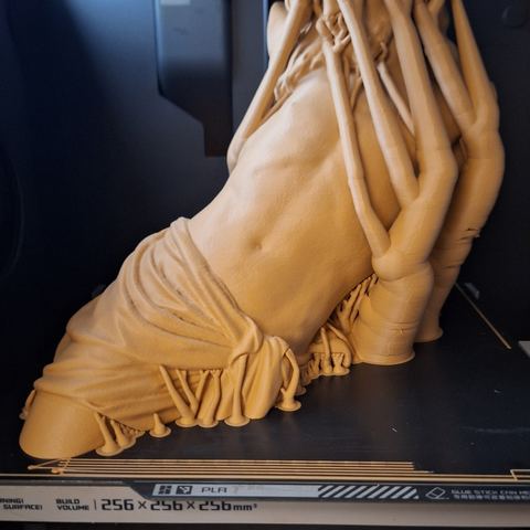 Gedruckter Torso mit Faltenwurf im Drucker