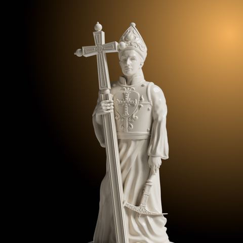 Läufer als Bischof mit Kreuzstab, gerendert