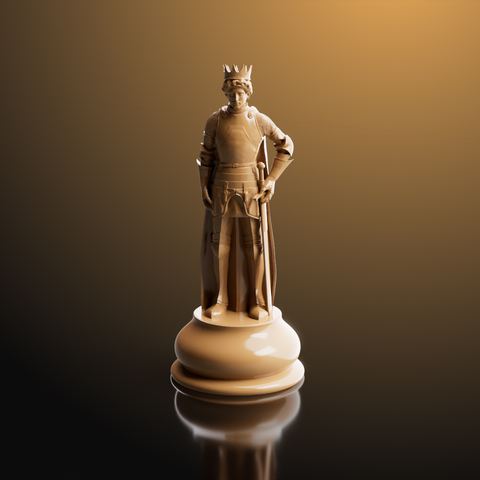 König in Bronzeoptik, gerendert