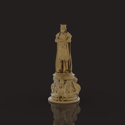 Vergoldeter König auf dunklem Grund, gerendert